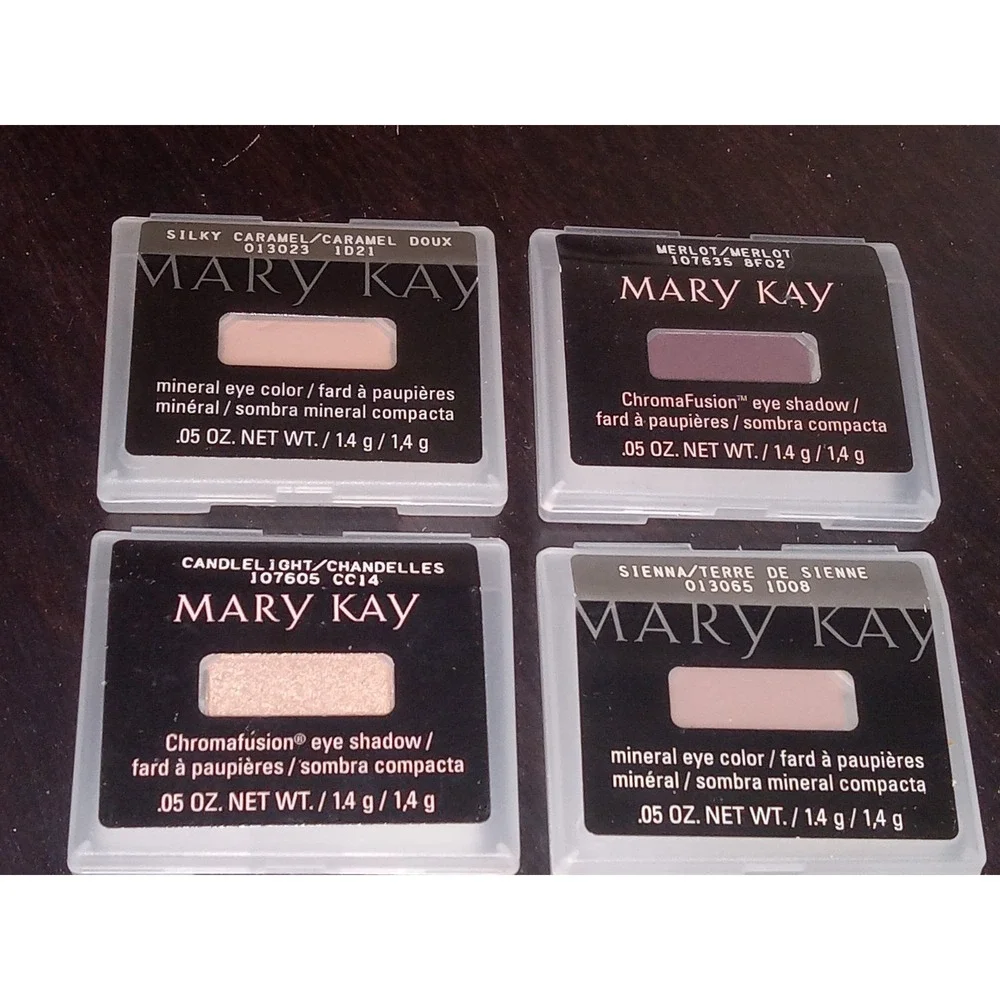 Mary Kay Mineral Eye Color Lot of 4 Merlot Silky Caramel Candelight Sienna